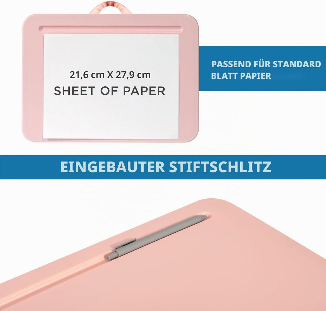 LAPGEAR Kompakter Schossschreibtisch – Rosenquarz – passend für Laptops bis zu 38,1 cm (15 Zoll) – S