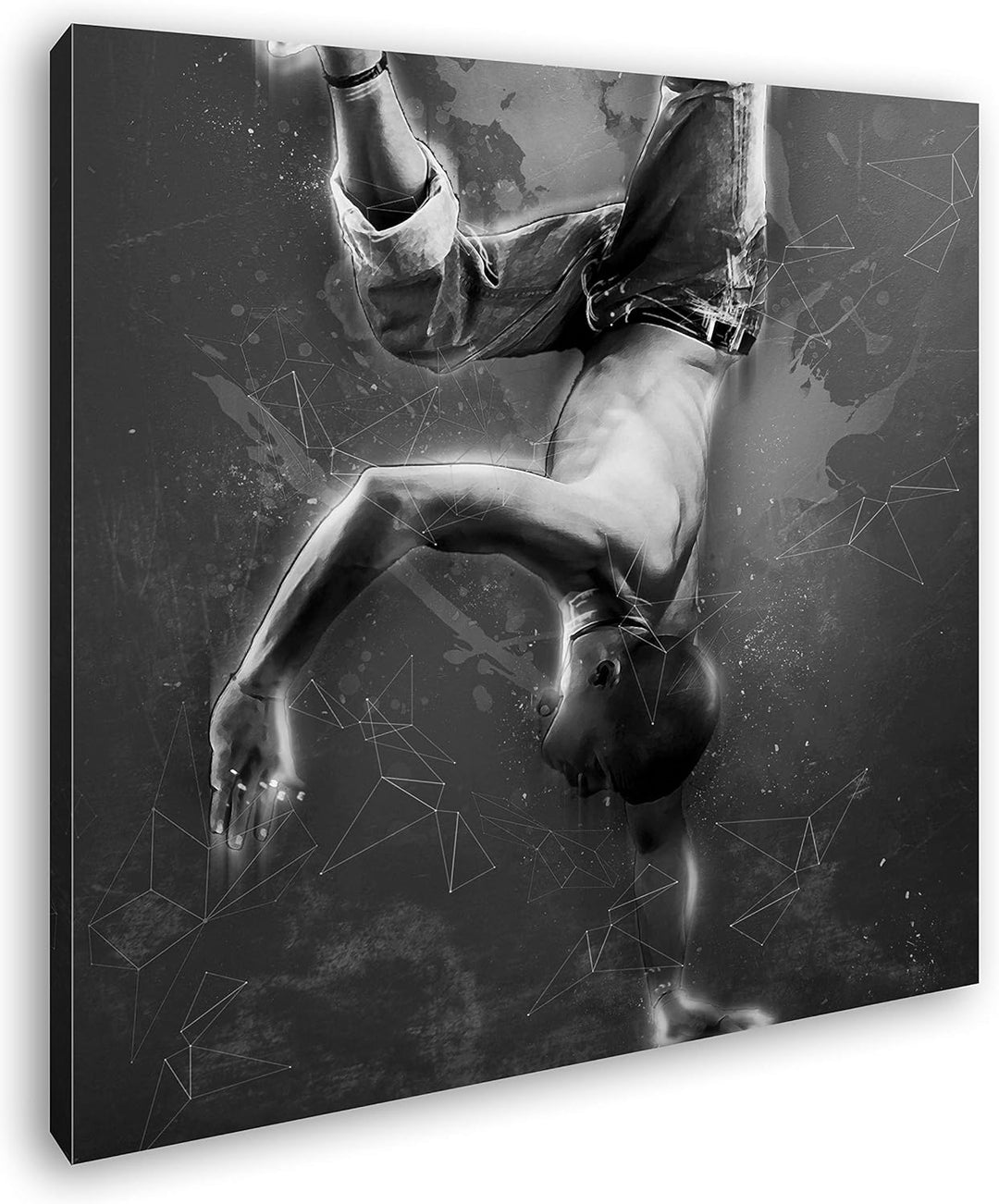 deyoli Breakdance - Illustration Format: 70x70 Effekt: Schwarz&Weiss als Leinwandbild, Motiv auf Ech