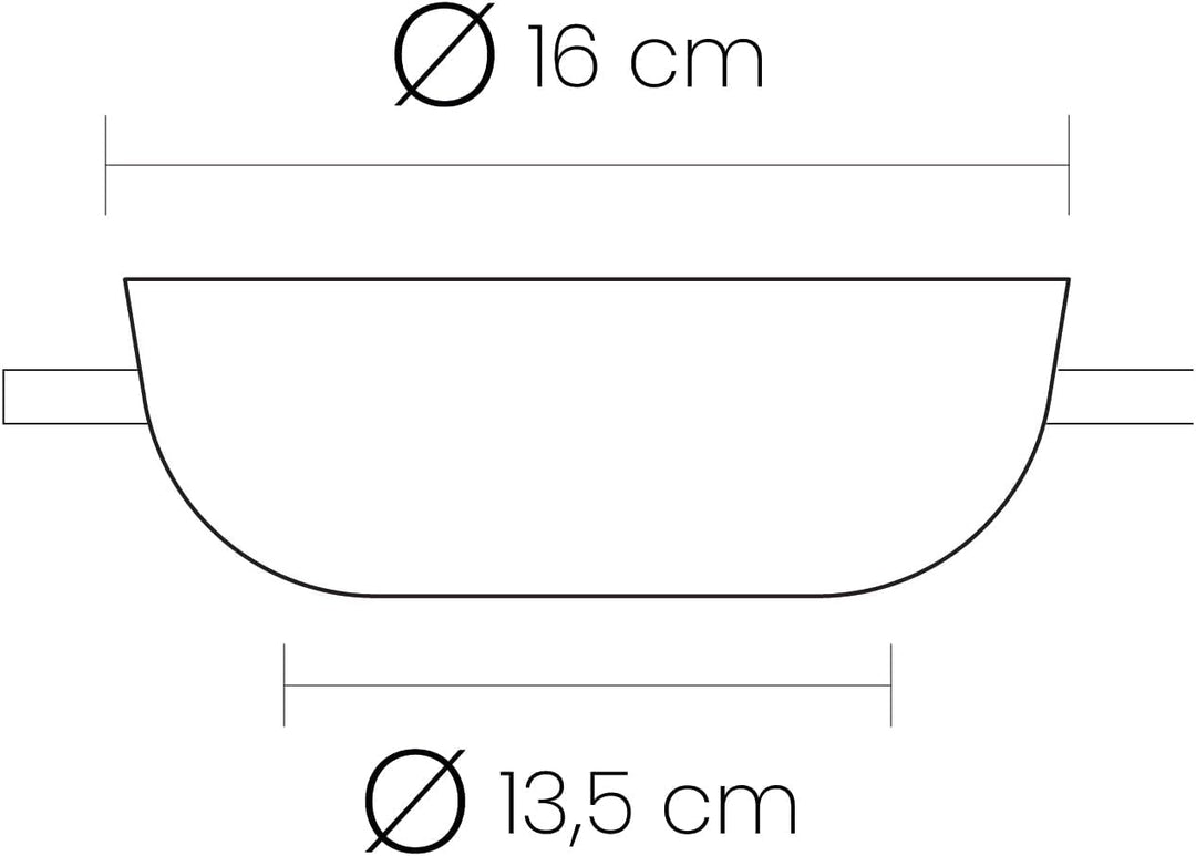 IBILI - Kasserolle mit natürlichem Triply-Deckel, 16 cm, Edelstahl, induktionsgeeignet, ohne Antihaf