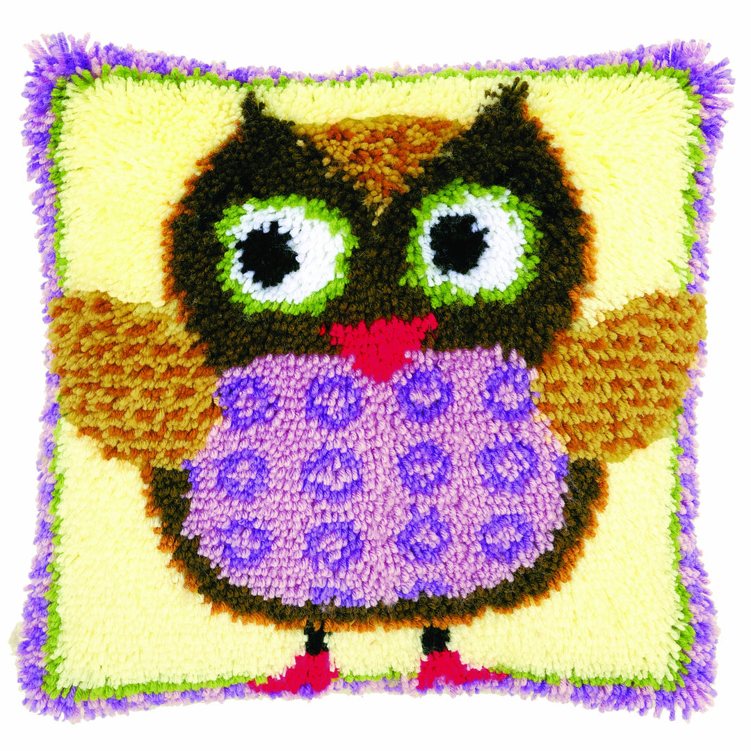 Vervaco Knüpfkissen mit Knüpfhaken, Leinen, Multi, 40 x 40 cm