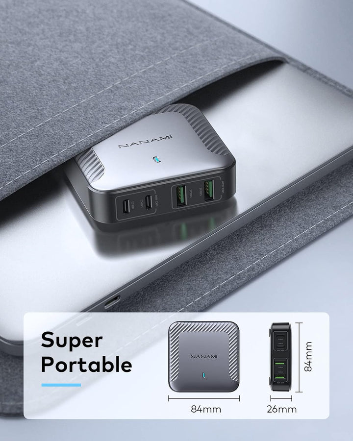 NANAMI 100W USB C Ladegerät Mehrfach - 4-Port Desktop Charger GaN USB C Netzteil PD Ladegerät mit PP
