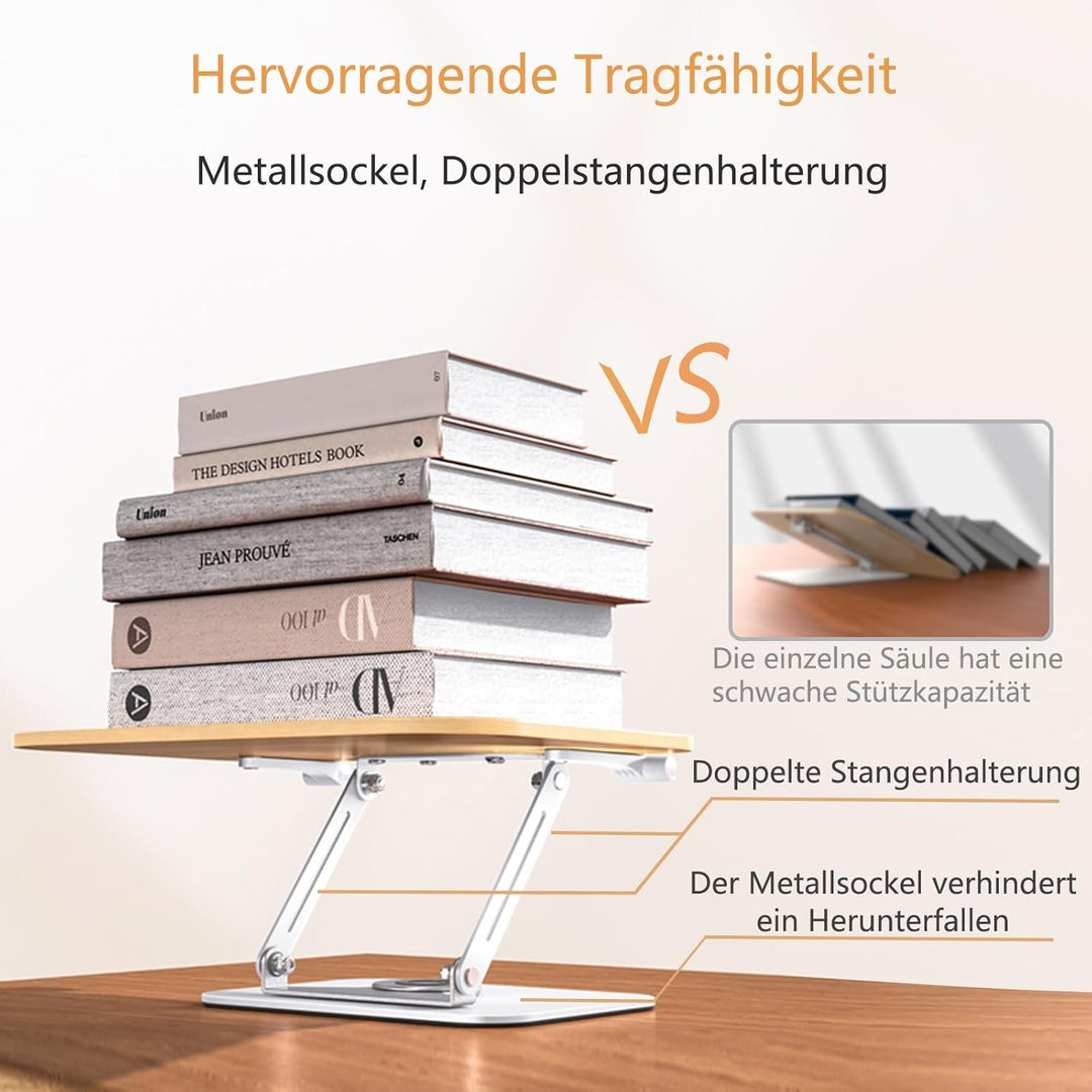 POLESTO Buchständer zum Lesen, Verstellbarer Buchhalter mit 360° Drehfuss, Faltbarer Kochbuchständer