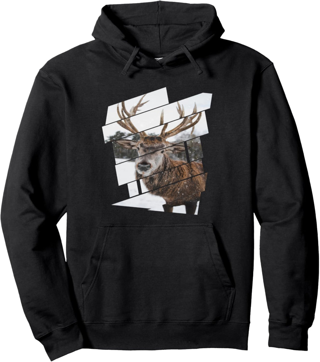 Lederhose Tracht Trachtenshirt mit Hirsch Motiv Jäger Pullover Hoodie