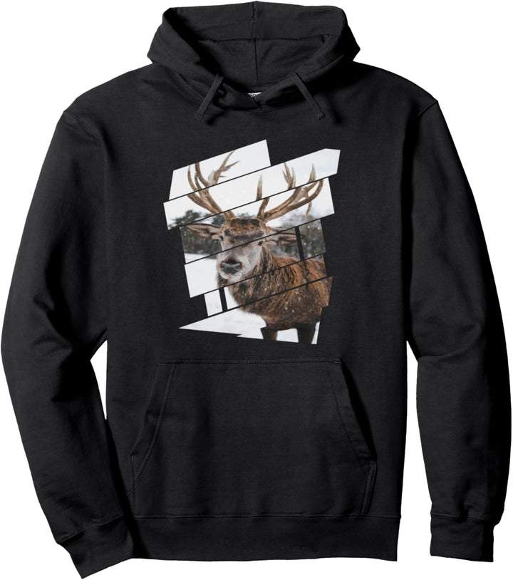 Lederhose Tracht Trachtenshirt mit Hirsch Motiv Jäger Pullover Hoodie