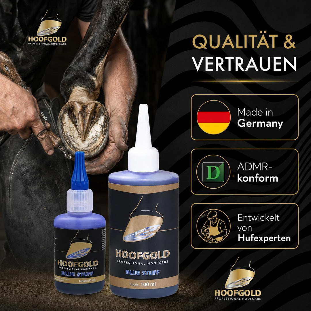 BlueStuff Hufpflegemittel 50 ml - Strahlfäule Pferd Mittel - schnelle Hilfe