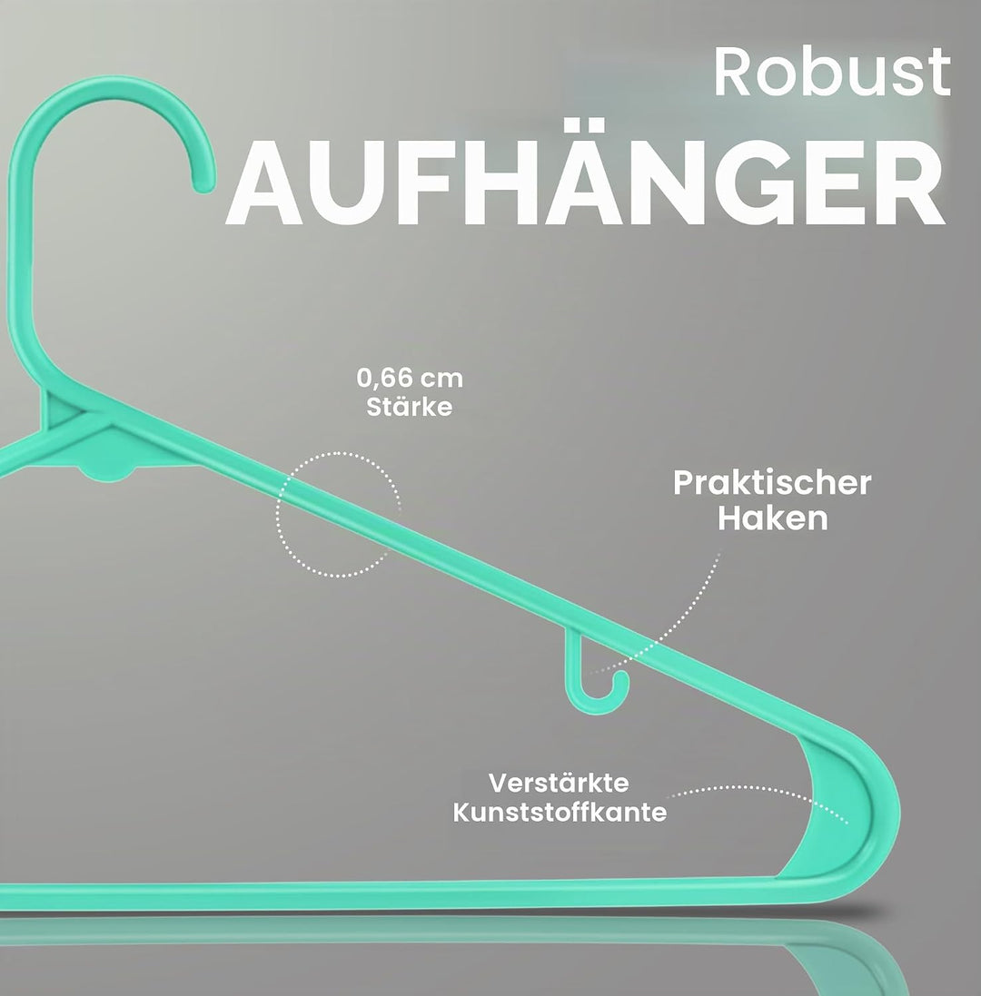 Utopia Home Kunststoff-Kleiderbügel, 50 Stück, Kleiderbügel mit Haken, langlebig und platzsparend, s