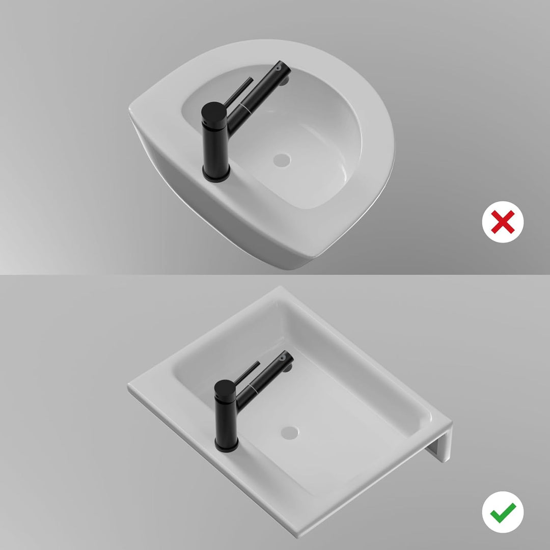 Wasserhahn Bad Schwarz, SEMANEY Waschtischarmatur mit Herausziehbarer Brause 3 Modi, Mischbatterie W