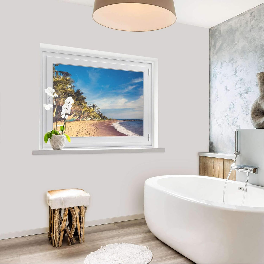 Fenster-Folie Sichtschutz I Folie für Fenster Deko - Fensterbild selbstklebend I Deko für Bad, Küche