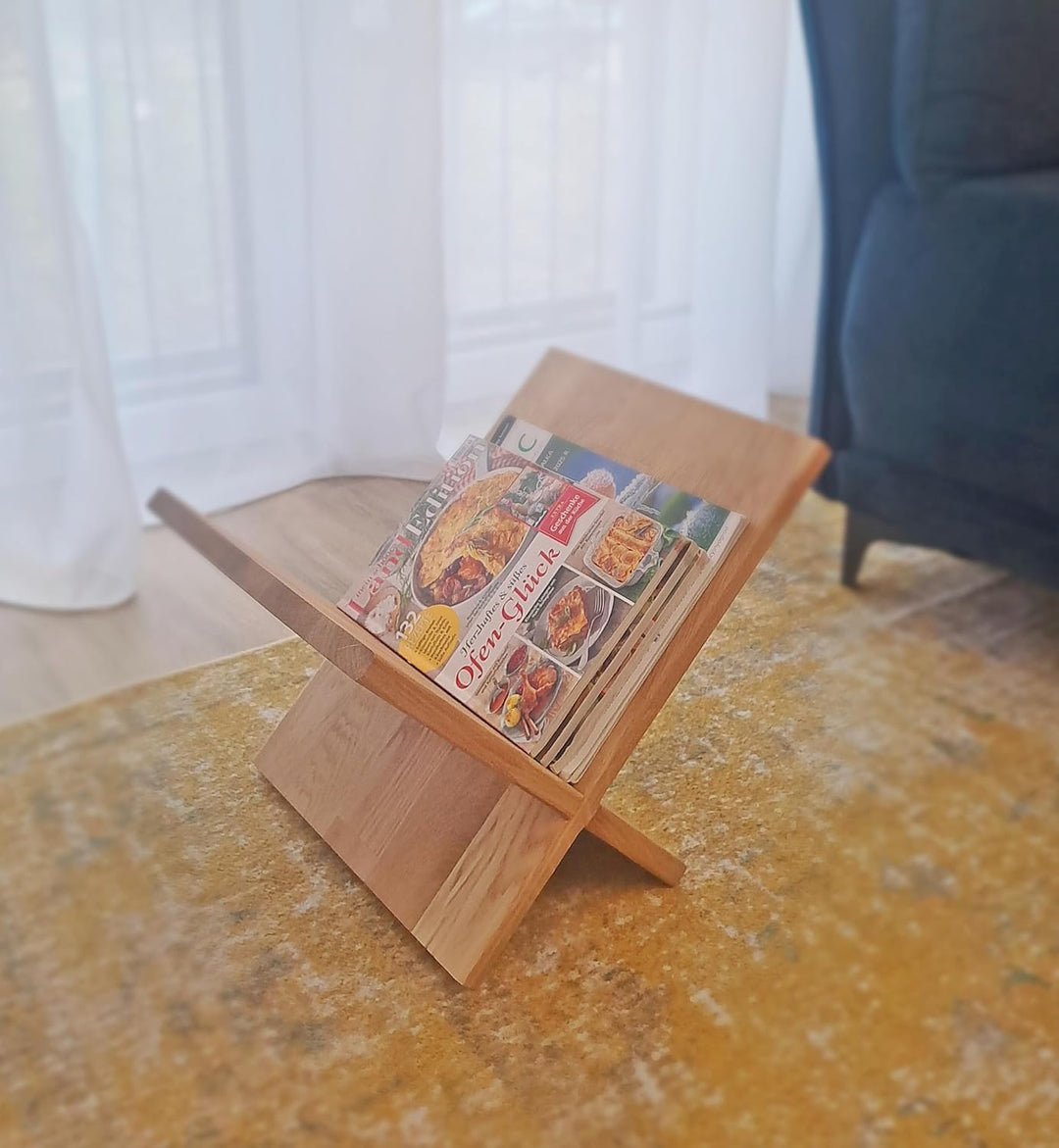 Zeitungsständer Eiche Massivholz X-Form Zeitungsablage Magazinständer