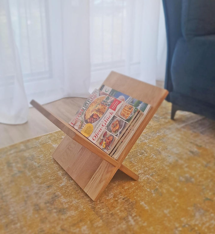 Zeitungsständer Eiche Massivholz X-Form Zeitungsablage Magazinständer