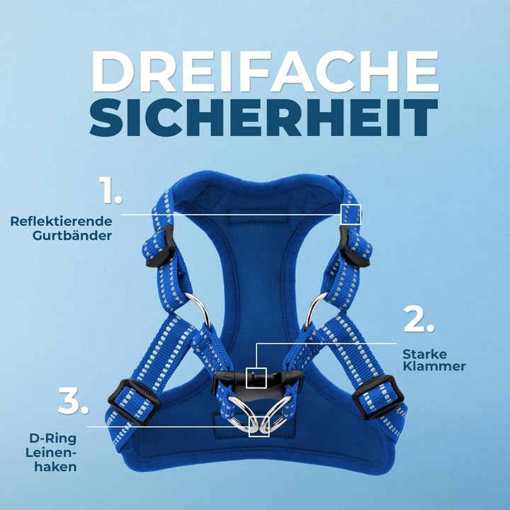 Voyager Verstellbares Hundegeschirr mit Reflektorstreifen by Best Pet Supplies - Strapazierfähige Ga