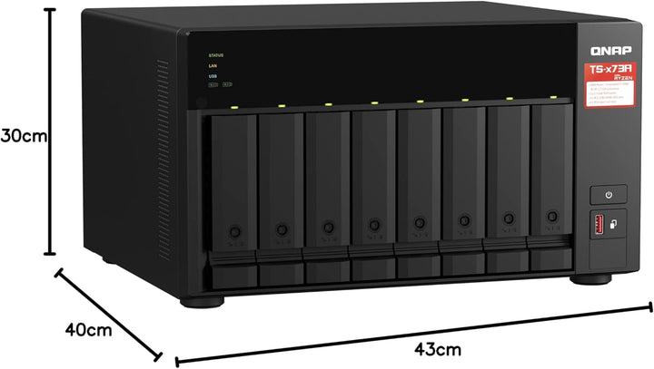 Qnap TS-873A-8G 8-Bay NAS, AMD Ryzen V1000 Series V1500B 4C/8T 2,2 GHz, One Size NAS Single 8-bay 8G