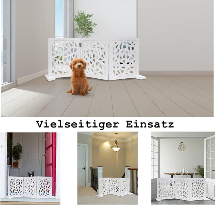 JAZUIHA Absperrgitter Hund, Hundegitter Freistehend, Hundeabsperrgitter Ohne Bohren, Türabsperrgitte