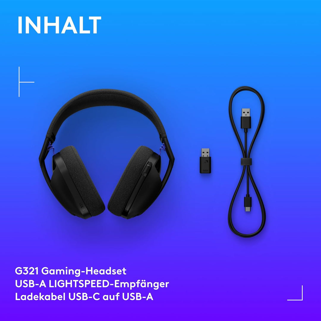 Logitech G G321 LIGHTSPEED kabelloses Bluetooth-Gaming-Headset, dynamischer Komfort und Passform, 16