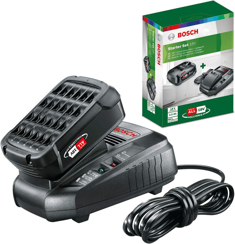 Bosch Bosch Starter-Set 18V (2.5 Ah Akku, 18 Volt System, Ladegerät, im Karton) 2.5 Ah Starter Set |