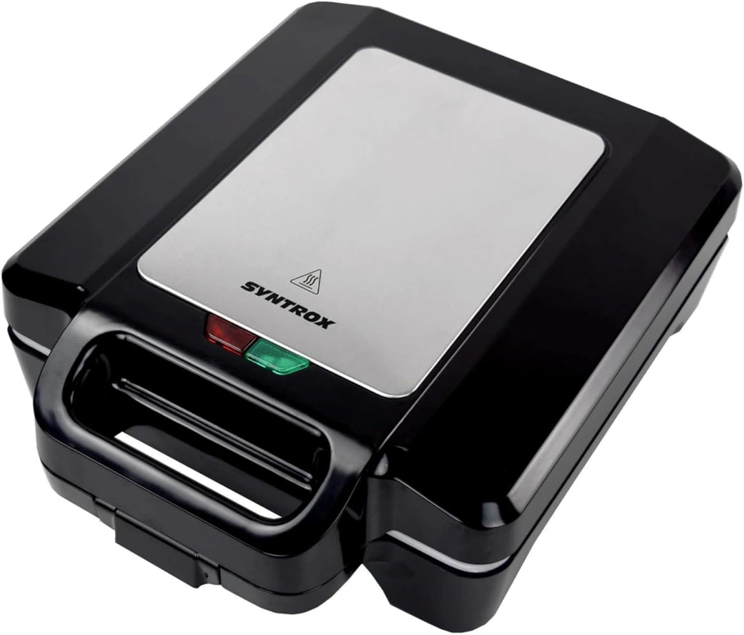 Syntrox Germany Kitchen Chef Keramik-Sandwichmaker XLC Drizle, 1.600 W, 28,7 × 28 cm Platten, Thermo
