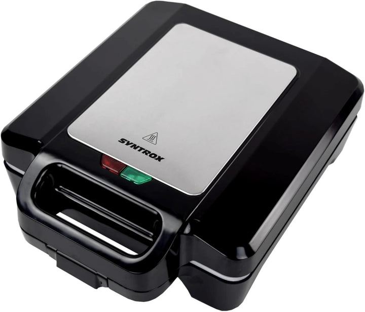 Syntrox Germany Kitchen Chef Keramik-Sandwichmaker XLC Drizle, 1.600 W, 28,7 × 28 cm Platten, Thermo