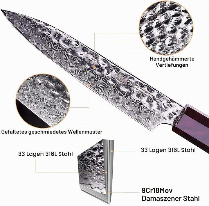 FINDKING Eternity Series Küchenmesser mit ABS-Schutzhülle, japanisches Mehrzweck-Schneidemesser, 9Cr