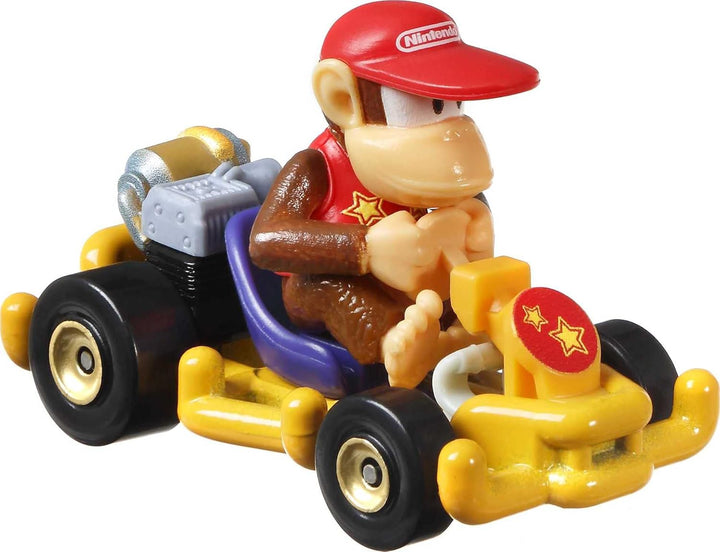 Hot Wheels HDB22 - Mario Kart-Fahrzeug (4er-Pack), Set mit 4 beliebten Figuren, darunter 1 Exklusive