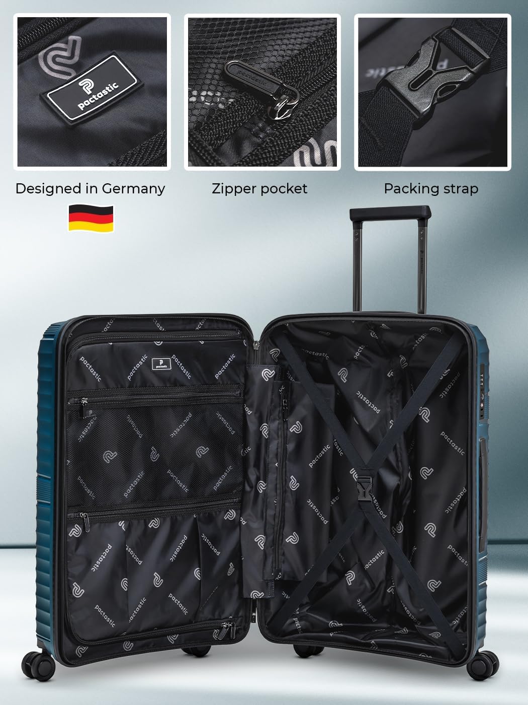 Pactastic Collection 02 Ultraleicht Hartschalen Check-in Koffer | Mittelgrosser Trolley 45 x 25 x 67