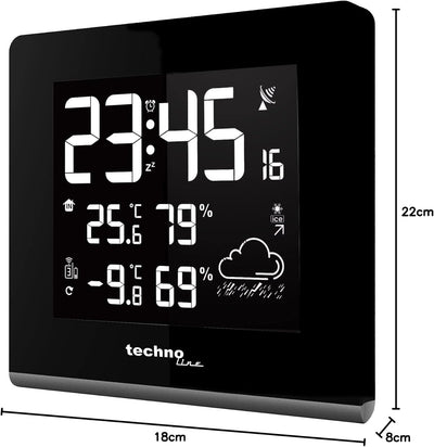 Technoline 2586 WS 9065 Moderne Wetterstation mit Displaydarstellung in 256 verschiedenen Farben mit