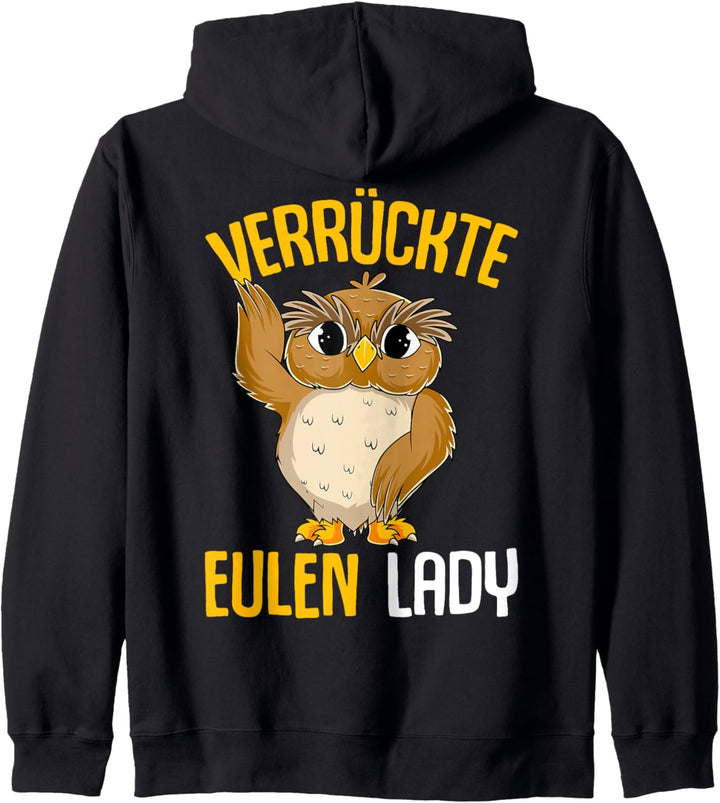 Verrückte Eulen Lady Damen Eule Kapuzenjacke