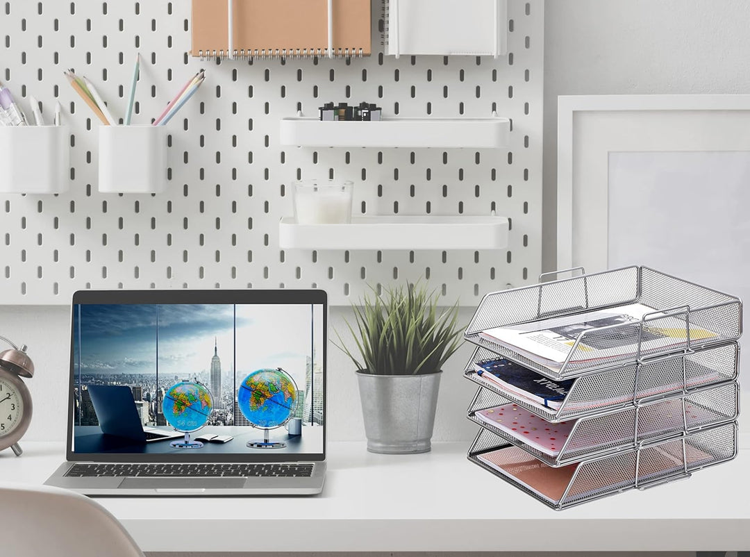 EXERZ Briefablagen 4tlg/ Papiersortierer/Schreibtisch multifunktionaler Organiser/Dateihalter für Bü