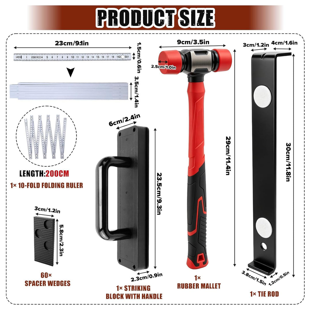 Rierousy Laminat Verlegeset, Vinyl-Bodenplattenwerkzeuge, Laminatboden Set Vinylboden Professionelle