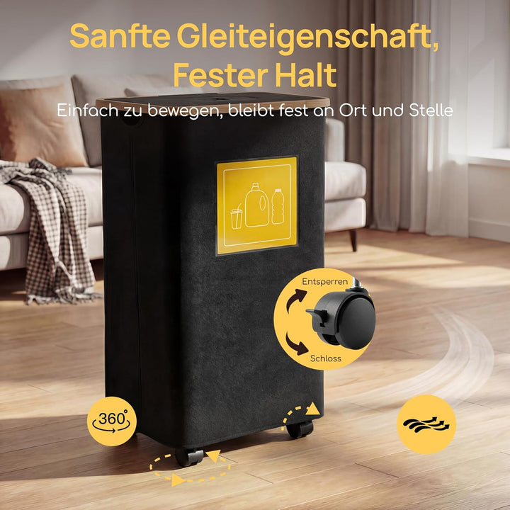 Viviendo 100L Pfandflaschen Sammelbehälter mit Deckel & Rollen, Faltbar, wasserdicht, 2 Innensäcke,