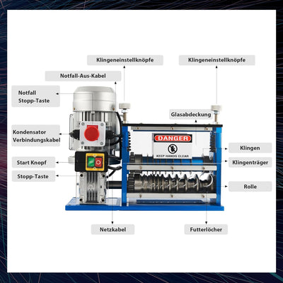 CREWORKS Elektrische Kabelabisoliermaschine 370W Kabelschälmaschine Abisoliermaschine Kabel Abisolie