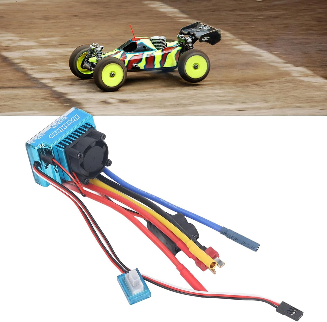 Pyhodi RC Car Brushless ESC, 80A 2-3S Easy Reset Elektronischer Geschwindigkeitsregler für 1/10 RC C