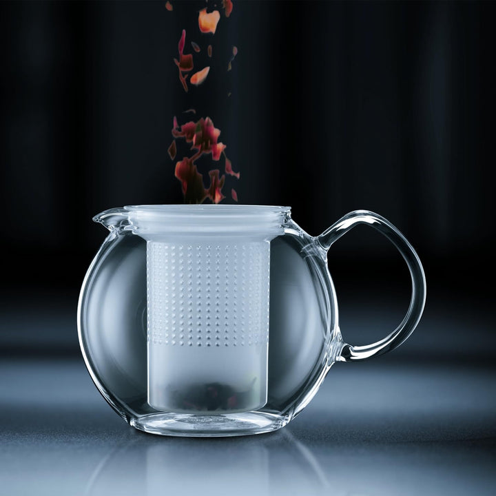 Bodum ASSAM Teebereiter (Glasgriff, Farbiger Deckel, Permanent Kunststofffilter, 1,5 liters) schwarz