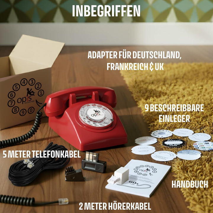 Retro Telefon mit Wählscheibe und Metallklingel vom Dresdener Entwicklungshaus Opis Technology – Das