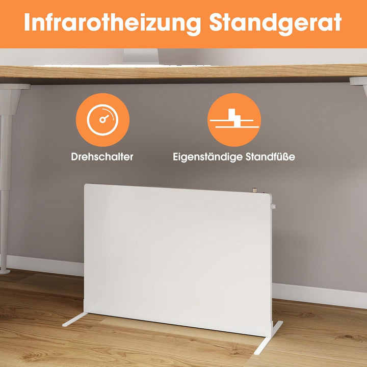 Byecold Infrarotheizung Standgerät 210 Watt, Infrarot Elektroheizung Heizplatte, Heizgerät gegen Sch
