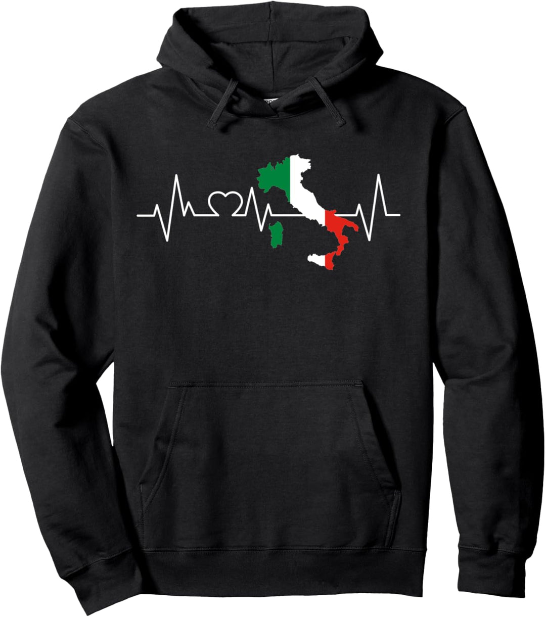Italien Herzschlag Flagge Liebe Männer Frauen Geschenk Pullover Hoodie