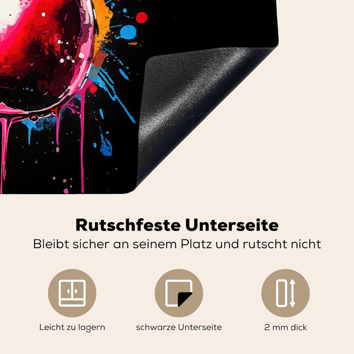 Herdabdeckplatte 80x52 cm Einteilig Ceranfeld Abdeckplatte Küche Deko Ceranfeldabdeckung Herdabdecku