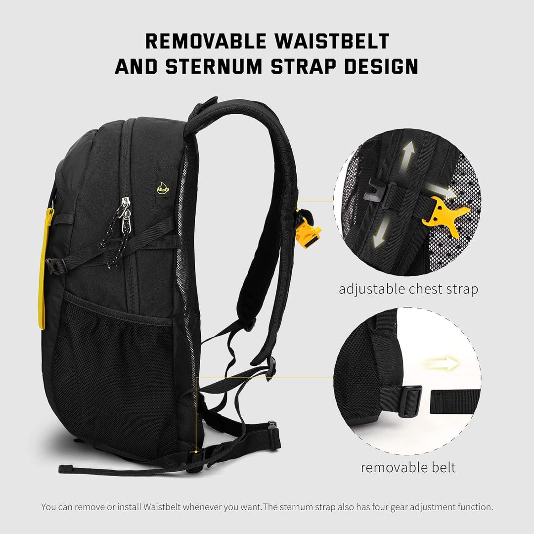 SKYSPER Leicht Wanderrucksack Klein Rucksack mit Rückenbelüftung Trekkingrucksack aus atmungsaktivem