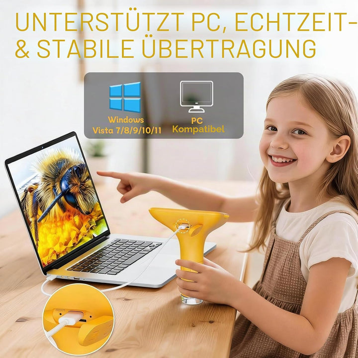 Mikroskop für Kinder, 1000X Zoom Mini-mikroskopkamera für Kinder,Digitales Mikroskop mit 2,0" IPS-Bi