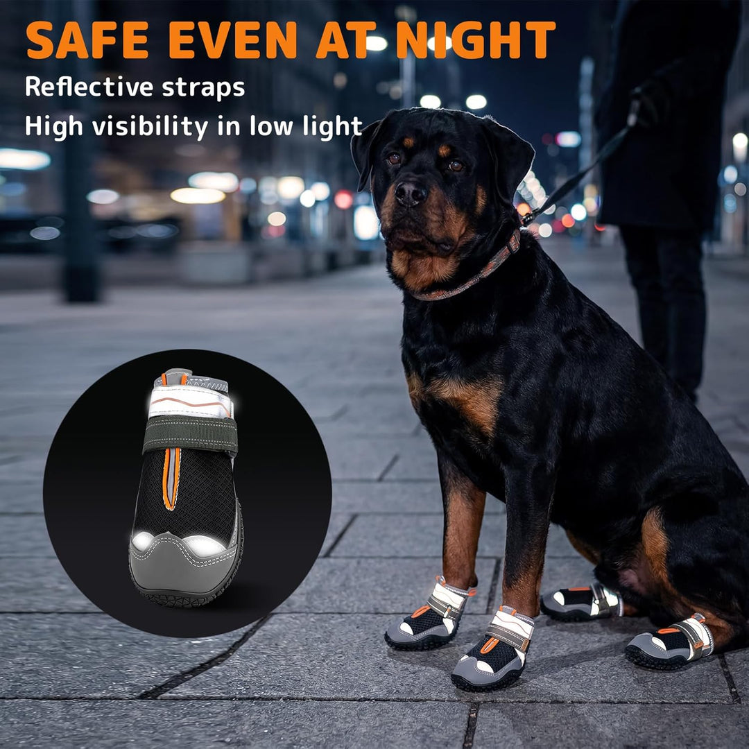 Gimars Pfotenschutz Hundeschuhe, wasserdicht und rutschfest, atmungsaktiv für Outdoor und heisse Geh