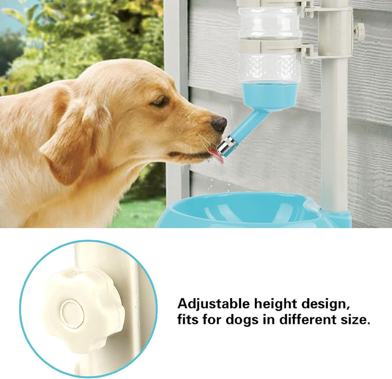 Wassernapf für Hunde, automatischer höhenverstellbarer Spender für Hunde, 2 in 1 Futternapf für Haus