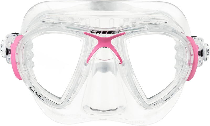 Cressi Herren Nano Taucherbrille UNI Transparent/Rosa, UNI Transparent/Rosa