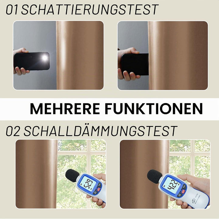 XWZO 100% Blickdicht Vorhänge, Doppellagige Dicker Verdunklungsvorhänge mit Ösen, Schallschutz Therm