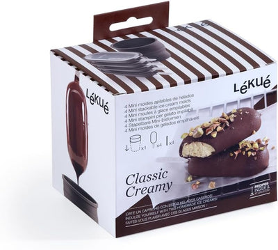 Lékué Set 4 Stück. Creamy Eisform plus Silikonbehälter, Braun, 0 Creamy Single, Creamy Single