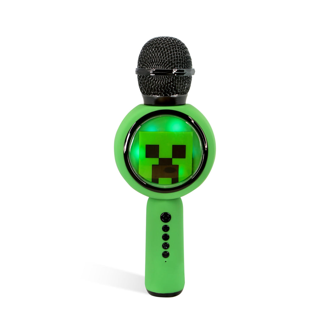 Minecraft Karaoke-Mikrofon mit kabellosem Lautsprecher und LED-Leuchten