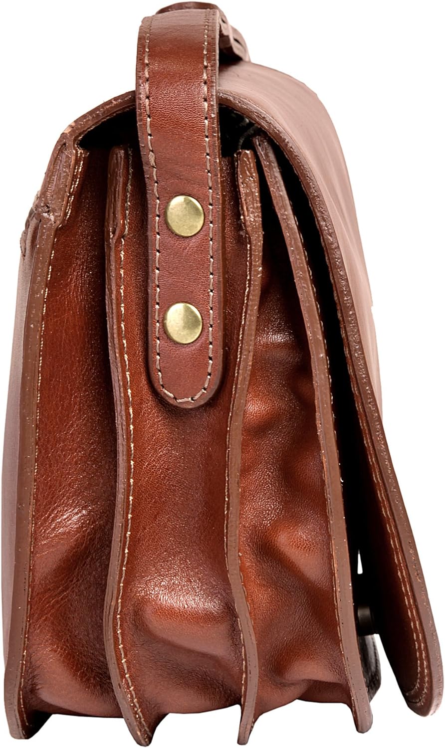 piké Umhängetasche braun echt Leder Damen - 016122