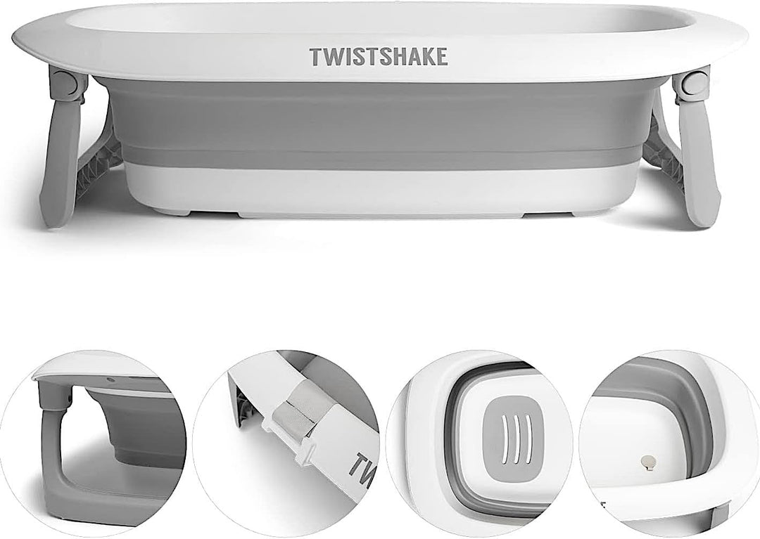 Twistshake faltbare und rutschfeste Babybadewanne | Ergonomisch zusammenklappbar und sicher | Tragba