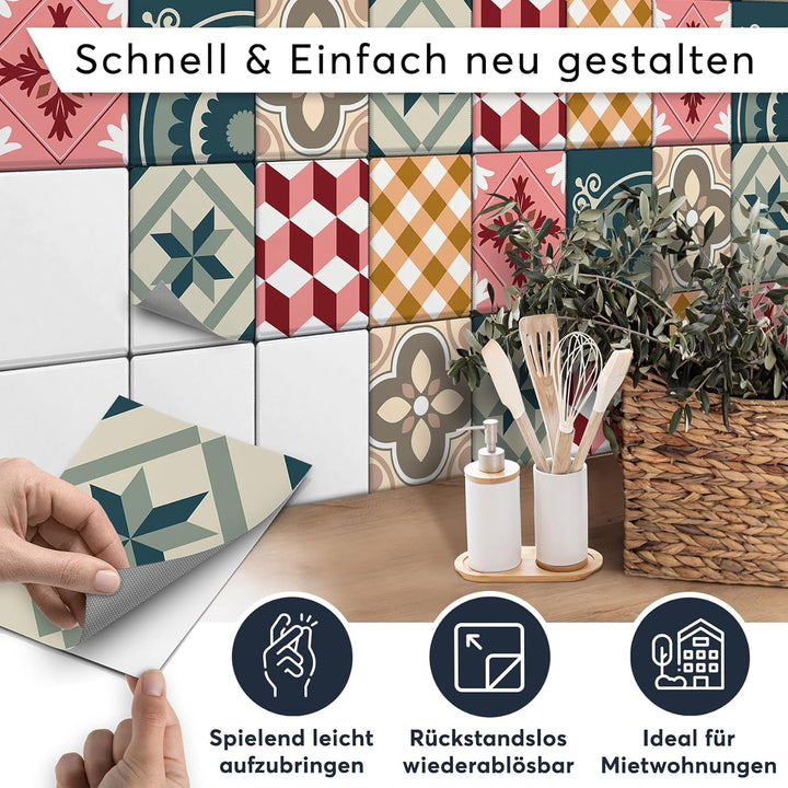 CREATISTO Mosaik Klebefliesen Stickerfliesen Fliesenfolie - Selbstklebende Fliesen Folie I Stickerfl