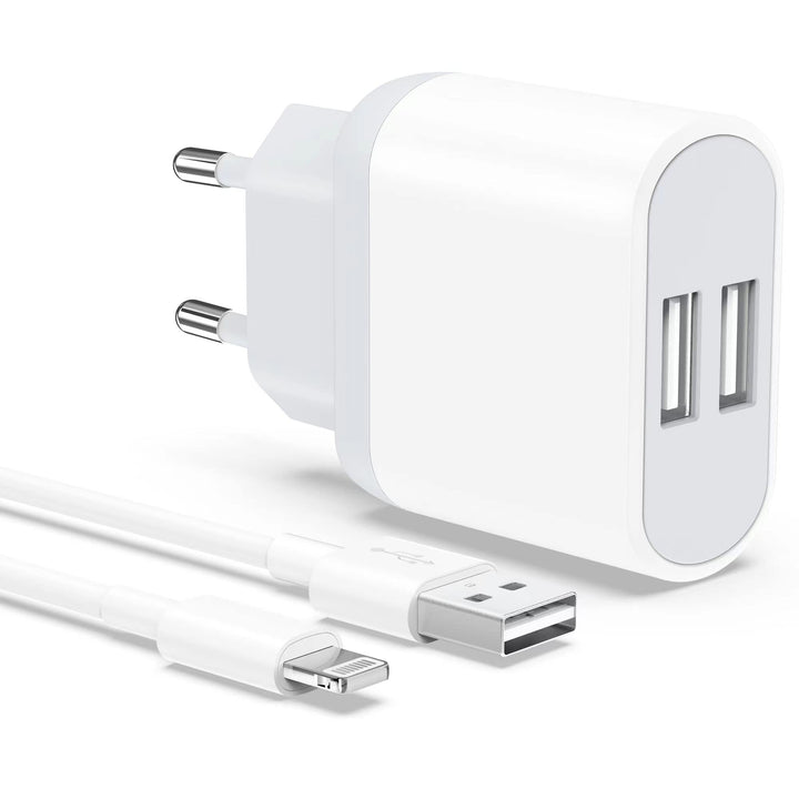 iPhone Ladekabel, USB Ladegerät, Kabel 2M 5V 2.1A für iPhone 11ProMax XR X XS 8 7 6 6S SE 5S 5C Plus