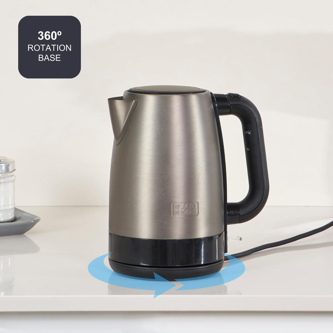 Black+Decker BXKE2201E Wasserkocher, 2200, Stainless Steel, edelstahl