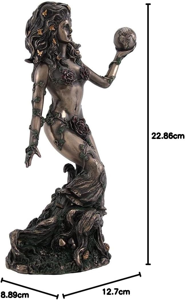 Bronzed Earth Mother Goddess Gaia Statue